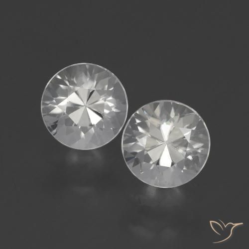 3.54 ct White Zircon, 6.6 mm Diamond Cut From Myanmar, Photo A