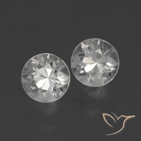 3.54 ctw White Zircon Stones, Natural Zircon in Diamond-Cut Shape for Sale