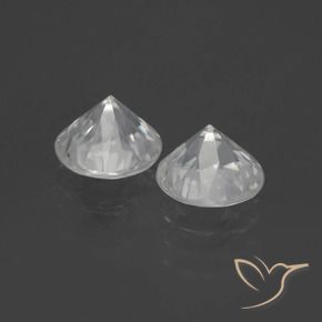 Zircon Gemstones in 6.5 mm (calibrated) Size for Sale, Zircon Stones in Warm White Color