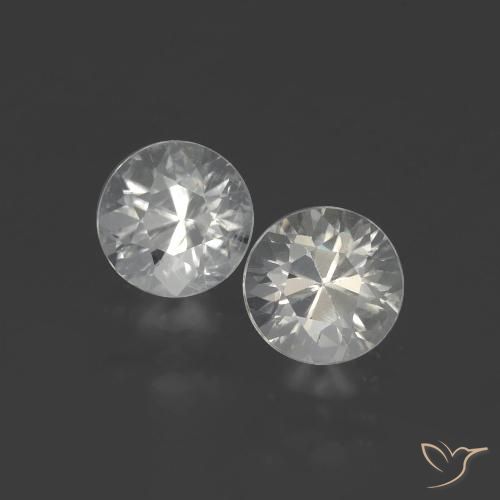 Zircon blanc 2,66 ct, taille diamant 6 mm du Myanmar, Photo A