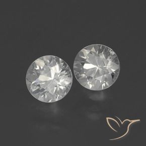 2.66 ctw White Zircon Stones, Natural Zircon in Diamond-Cut Shape for Sale