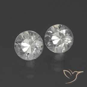 3.50 ctw White Zircon Stones, Natural Zircon in Diamond-Cut Shape for Sale