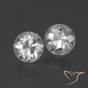 3.10 ctw White Zircon Stones, Natural Zircon in Diamond-Cut Shape for Sale