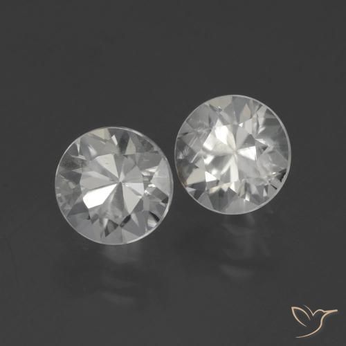 3.30 ctw White Zircon Stones, Natural Zircon in Diamond-Cut Shape for Sale