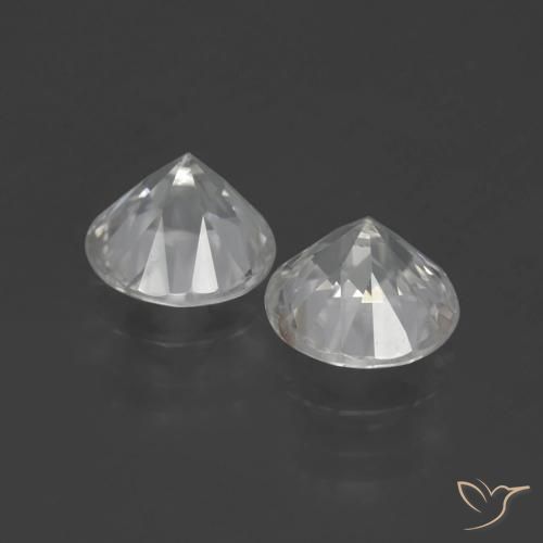 Zircon Gemstones in 6.5 mm (calibrated) Size for Sale, Zircon Stones in Warm White Color
