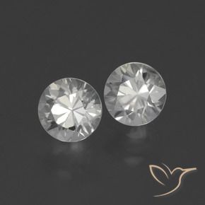 2.43 ctw White Zircon Stones, Natural Zircon in Diamond-Cut Shape for Sale