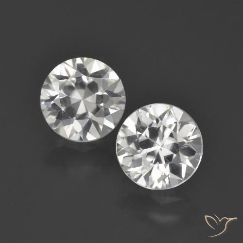3.95ctw Natural White Zircon, Round, VVS-VS