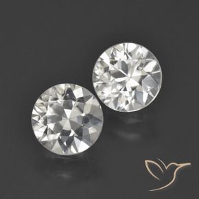 3.95 ctw White Zircon Stones, Natural Zircon in Diamond-Cut Shape for Sale