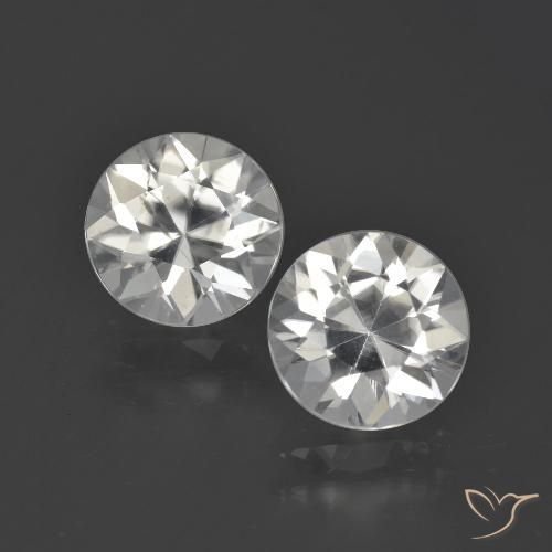 Circón blanco de 4,73 quilates, corte de diamante de 7,7 mm de Myanmar, Photo A