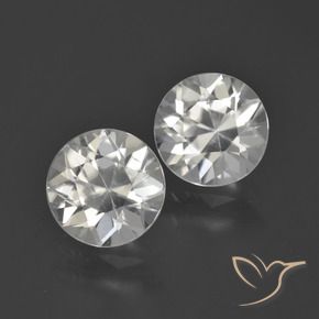 4.73 ctw White Zircon Stones, Natural Zircon in Diamond-Cut Shape for Sale