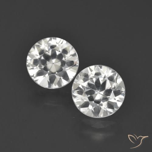 Circón blanco de 4,08 quilates, corte de diamante de 7,3 mm de Myanmar, Photo A