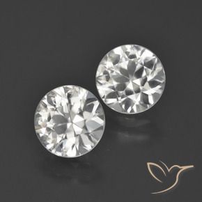 4.08 ctw White Zircon Stones, Natural Zircon in Diamond-Cut Shape for Sale