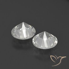 Zircon Gemstones in 7.5 mm (calibrated) Size for Sale, Zircon Stones in Clear White Color
