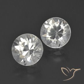 4.70 ctw White Zircon Stones, Natural Zircon in Diamond-Cut Shape for Sale