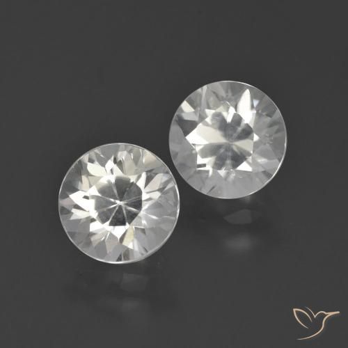 4.46 ctw White Zircon Stones, Natural Zircon in Diamond-Cut Shape for Sale