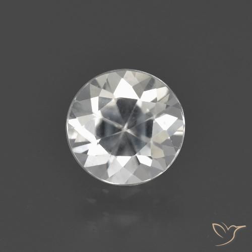 1.89ct Natural Warm White Zircon, Round, VVS-VS