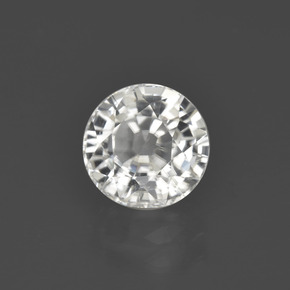 3.18 ct White Zircon Stone, Natural Zircon in Round Facet Shape for Sale