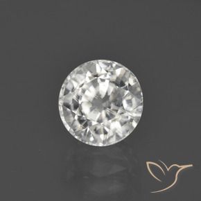 3.22 ct White Zircon Stone, Natural Zircon in Round Facet Shape for Sale