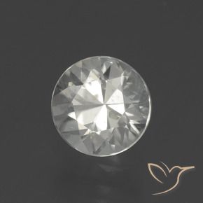 1.61 ct White Zircon Stone, Natural Zircon in Diamond-Cut Shape for Sale
