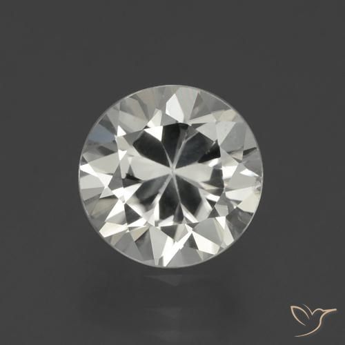 Circón blanco de 1,87 quilates, corte de diamante de 7,1 mm de Myanmar, Photo A