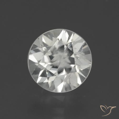 1.95 ct White Zircon, 7.1 mm Diamond Cut From Myanmar, Photo A