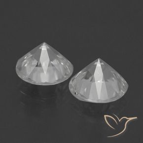 Zircon Gemstones in 7 mm (calibrated) Size for Sale, Zircon Stones in White Color