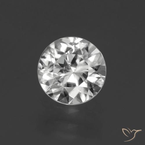 1.33ct Natural Clear White Zircon, Round, VS