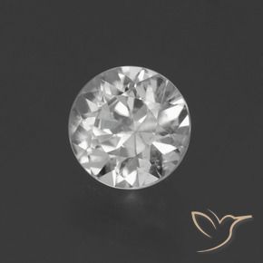 1.33 ct White Zircon Stone, Natural Zircon in Diamond-Cut Shape for Sale