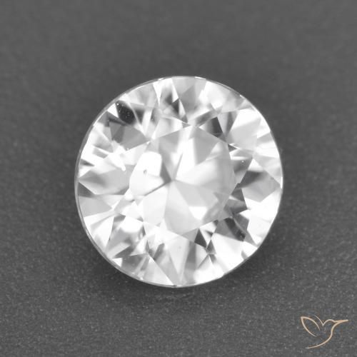 1.60 ct White Zircon Stone, Natural Zircon in Diamond-Cut Shape for Sale