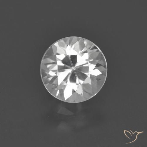 1.56ct Natural White Zircon, Round, VVS-VS