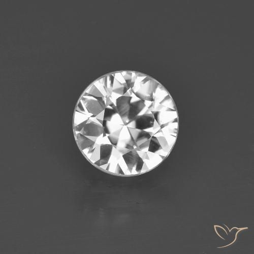 1.45ct Natural Clear White Zircon, Round, VVS-VS