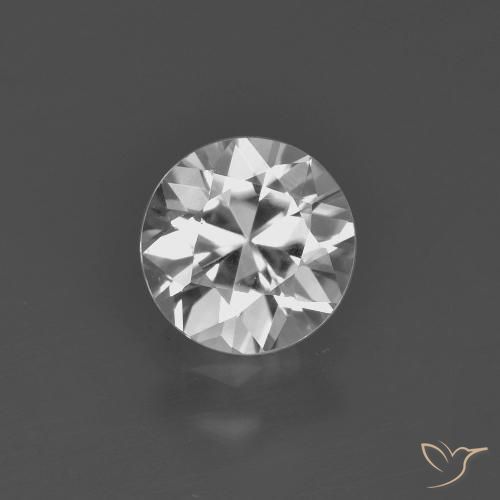1.35ct Natural White Zircon, Round, VVS-VS