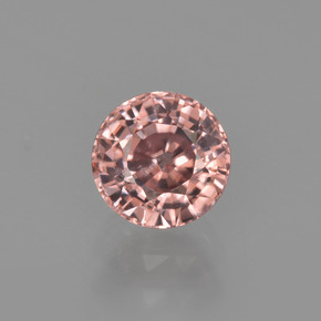 1.38 ct Pink Zircon Gemstone, Zircon Gem in Round Facet Shape for Sale.