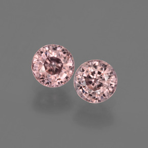 1.57 ct Pink Zircon Gemstone, Zircon Gem in Round Facet Shape for Sale.