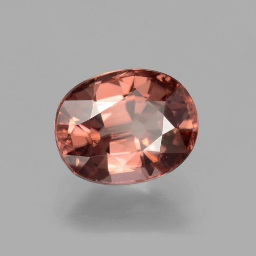 3.59 ct Pink Zircon Stone, Natural Zircon in Oval Facet Shape for Sale