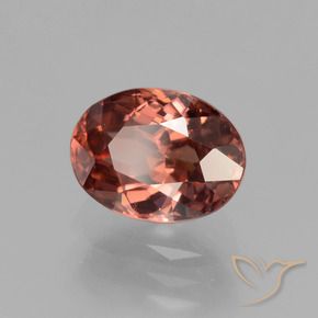 3.01 ct Red Zircon Stone, Natural Zircon in Oval Facet Shape for Sale