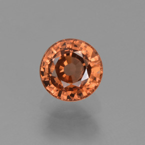 0.89 ct Orange Zircon Gemstone, Zircon Gem in Round Facet Shape for Sale.