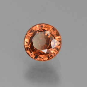 0.89 ct Orange Zircon Stone, Natural Zircon in Round Facet Shape for Sale