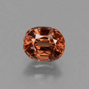 1.26 ct Orange Zircon Gemstone, Zircon Gem in Oval Facet Shape for Sale.