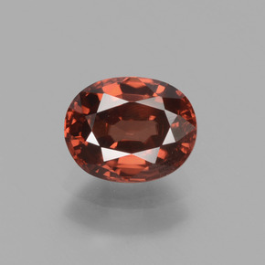 1.37 ct Orange Zircon Gemstone, Zircon Gem in Oval Facet Shape for Sale.