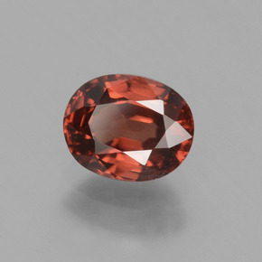 1.37 ct Orange Zircon Stone, Natural Zircon in Oval Facet Shape for Sale