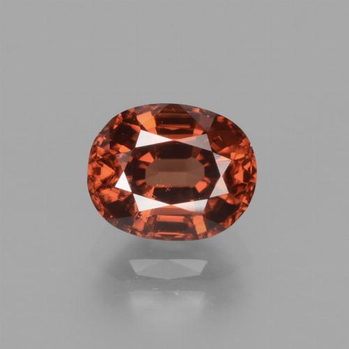 ベリーレッド ジルコン 宝石 - 2.1ct オーバル ファセット (ID: 429610)