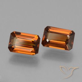 2.43 ctw Orange Zircon Stones, Natural Zircon in Octagon Facet Shape for Sale