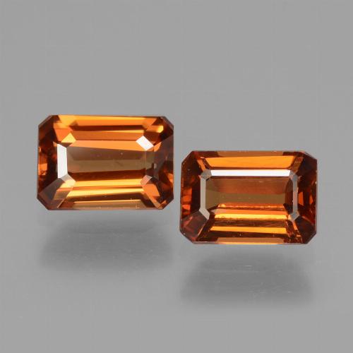 Deep Orange Zircon Gem - 1.5ct Octagon Facet (ID: 429718)