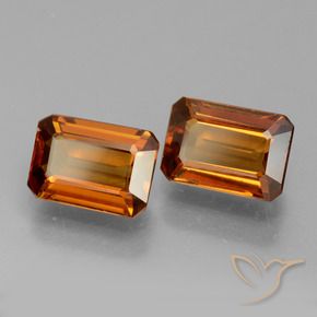 3.09 ctw Orange Zircon Stones, Natural Zircon in Octagon Facet Shape for Sale