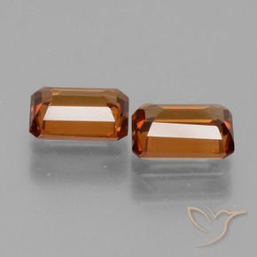 Zircon Gemstones in 7 x 5 mm (calibrated) Size for Sale, Zircon Stones in Deep Orange Color