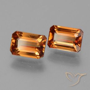 2.94 ctw Orange Zircon Stones, Natural Zircon in Octagon Facet Shape for Sale