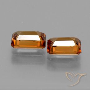 Zircon Gemstones in 7 x 5 mm (calibrated) Size for Sale, Zircon Stones in Brownish Orange Color