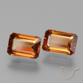 3.27 ctw Orange Zircon Stones, Natural Zircon in Octagon Facet Shape for Sale