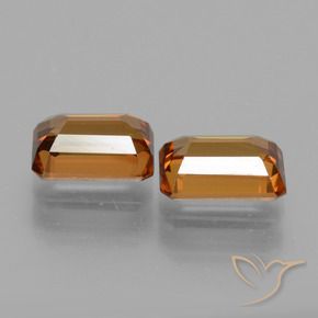 Zircon Gemstones in 7.3 x 4.9 mm Size for Sale, Zircon Stones in Deep Orange Color